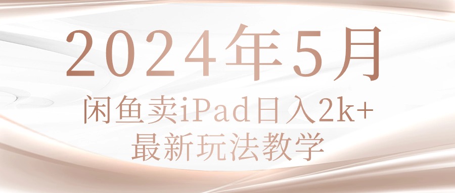 （10459期）2024年5月闲鱼卖ipad日入2k，最新玩法教学-启云分享